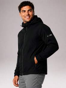 CZRLHYT Men's Lightweight Outdoor Jacket With Detachable Hood, Suitable For Travel, Hiking And Cycling Outdoor Gear - Black - View 1