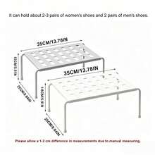 Adjustable & Detachable Plastic Shoe Rack - White And Gray, Space-Saving Design, No Assembly Required, Easy To Use, Perfect For Hallway, Under Bed, Bathroom, Dressing Room, Expandable & Reinforced Shoe Rack, Mother's Day Gift, Spring Storage - Multicolor - View 4