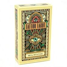 1 pieza Juego de Adivinación Misterioso Estilo Carta de Juego, Perfecto para Fiestas y Reuniones (Tatuaje) - Mostaza Amarilla - Ver 6
