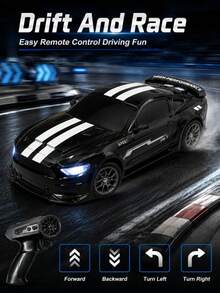 Fjärrstyrd racingbil med LED-ljus och utbytbara driftdäck, RC-racingbil, bilspel, leksak för pojkar, barnens fjärrstyrda racingbil, barnbil - Multifärgad - Visa 8