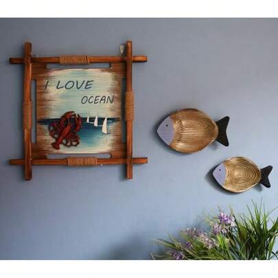 ภาพวาดไม้สไตล์เมดิเตอร์เรเนียน กุ้งล็อบสเตอร์และปูวินเทจ ตกแต่งร้านอาหารทะเล ห้องนั่งเล่น ศิลปะแขวนผนัง ตกแต่งฤดูใบไม้ร่วง ตกแต่งบ้านฤดูใบไม้ร่วง ตกแต่งห้องน่ารัก ห้องนั่งเล่น ฤดูกลับโรงเรียน