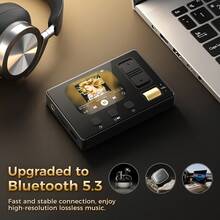 Diofox 32GB 兒童 Hi-Fi MP3 播放器，搭載藍牙 5.3、2.4 吋彩色觸控螢幕數位音樂播放器，內建 FM 收音機、電子書與錄音功能，記憶卡最高可擴充至 128GB，黑色 - 查看 4
