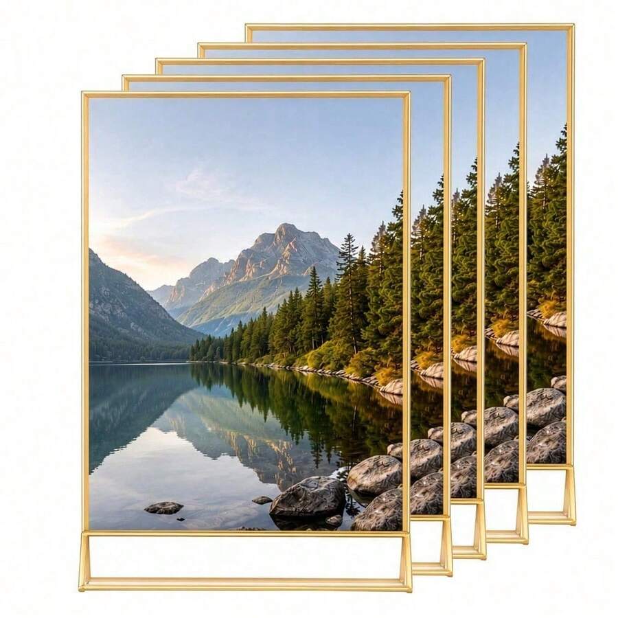 Shoze Display Stand, Stable Table Sign Holder, Durable Multipurpose Rack Perfect For Shop, Office, Restaurant And All Kinds Of Indoor Display Scenes - Gold - View 1