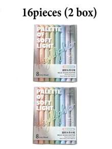 16/8/1pc Ultra-Soft Tip "Soft Glow" Highlighter, Perfect For Students And Office Workers, Ideal For Doodling, Journaling, Marking And Writing. Can Be Used As School Supplies, Holiday Gifts, Student Stationery, Back To School Gifts, Art Supplies And More. - 8-pack - View 11