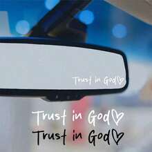Trust God, 4Pcs Rearview Mirror Stickers. Durable, Vibrant, Adhesive Auto Decals For Exterior Trim. Bold Vehicle Embellishments, Decorative Car Accessories. - White+Black/4pcs - View 2