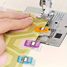 Colorful Plastic Patchwork Sewing Clips, Multi-Function Plastic Clips, Strong Grip, No Needle Marks, DIY Craft Accessories, Sewing Accessories, Suitable For Fabric, Crafts And Sewing Projects, Also As Photo Clips, Snack Clips, Folder Clips, Etc., Without Storage Box - Transparent High Elasticity Style - View 6