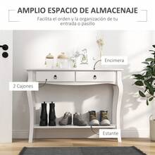 HOMCOM Bench Table - White - View 2