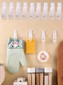 Towel Clip, Multi-Functional Towel Clip, Multi-Purpose Clip, Adjustable Angle Hook, Creative Small Item Cup Hook, Multi-Functional Kitchen Glove And Dishcloth Clip, Photo Hanging Clip, Self-Adhesive Hook, Storage Hook - Multicolor - View 8