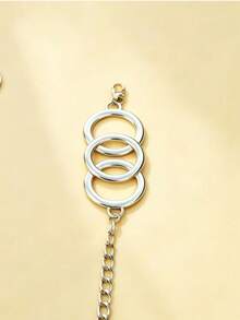 1pc Vintage Elegant Triple Ring Simple & Sophisticated Metal Waist Chain - Multicolor - View 5