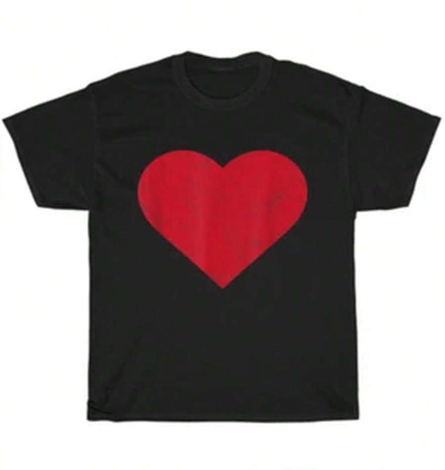 Camiseta unisex, camiseta clásica de cuello redondo con estampado de dibujos animados para hombre y mujer, blusas para mujer, camisas de mujer, blusa, camisas - Negro - Ver 1