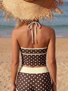 2026 Summer New Fashionable Polka Dot Print Bikini Set For Beach Party Vacation - Multicolor - View 7