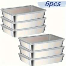 3pcs Large Stainless Steel Square Food Storage Containers With Lids - Leak-Proof, Stackable, Space-Saving, Easy To Clean, Reusable Perfect For Camping, Outdoor Activities, Home Use Ideal For Storing Meat, Fruits, And Vegetable, Kitchen Accessories - Multicolor - View 15