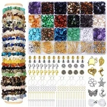 720pcs Asymmetrical Stone Perforated Beads, DIY Jewelry Accessories Material Kit, Handmade Necklace Bracelet Jewelry Series - Multicolor - View 2