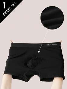 Norcotton 1PC Men's Black Pure Cotton Boxer Briefs - Black - View 7