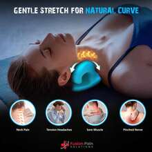 Neck Stretcher For Pain Relief, Neck And Shoulder Relaxer Cervical Traction Device Pillow For Muscle Relax And TMJ Pain Relief - Màu xanh lam - Xem 7