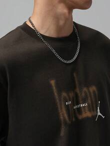 Jordan Men's AS BRK S LOVE 85 SS Crew Short Sleeve Knit Collarless T-Shirt TIX1570-231 - Brown - View 3