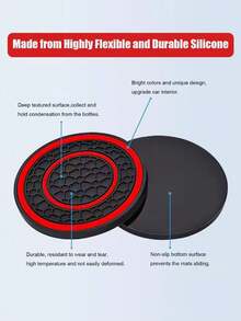 2pcs Universal Car Cup Holder Pads - 2.75 Inch PVC Silicone Double Honeycomb Center Console Cup Holder, Anti-Slip, Shock-Absorbing, Dust-Proof, Soft, Easy To Clean - Fits Most Car Models - Keep Your Car Interior Clean And Protected - A - View 4
