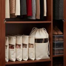 1pc Handbag Dust Bag With Transparent Window, For Bag Storage, Dust-Proof And Moisture-Proof; 3 Different Sizes Mixed Pack, Suitable For Closet Bag Storage, Drawstring Dust Cover, Also Can Be Used As Shoe Storage Bag, Travel Storage Bag And Protective Bag - Multicolor - View 3