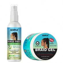 Goiple Braiding Gel & Braiding Shampoo, Waterless Braiding Shampoo, No-Rinse Shampoo For Removing Buildup, Strong Hold Braiding Gel, Smooth & Nourishing, Anti-Frizz Hair Styling Cream, Suitable For Dreadlocks, Braids, Twists, Extensions, Dreadlocks (2pcs Set) - Travel Size - View 10