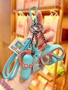 1pc Colorful Summer Fun Fins And Diving Mask Keychain, Creative And Stylish Exquisite Bag Charm For Men, Women, And Couples, Beach And Ocean Themed - Multicolor - View 1