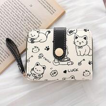 Cute Bear Print Women's Wallet, Original Minimalist Japanese Style, 70% Off, Snap Closure Short Student Coin Purse, Clutch Bag - View 9