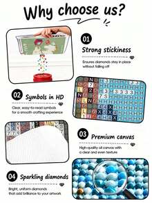 1 Set Frameless DIY Diamond Painting Kit, Cross Stitch Diamond Art, Suitable For Wall Decor, Surprise Gift, Birthday And Other Holiday Gifts - A - View 5