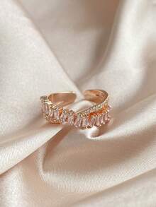 rakol 1pc Open Cubic Zirconia Decorative Ring - Rose Gold - View 6