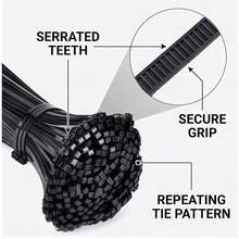 400pcs (4 Kinds Of Specifications) Nylon Cable Tie, Plastic Fixed Binding Strap, Strong And Practical Bearing Capacity, No Fear Of High Temperature/Low Temperature, A Close Is Easy To Tighten The Whole Line - 400 Pcs - View 4