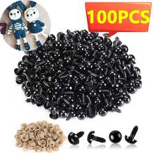 Ojos de  de plástico negros para juguetes, accesorios de bricolaje, ojos decorativos para osos de peluche y muñecas, 5-20 mm, piezas, suministros de costura para manualidades. - 7 mm - Ver 6