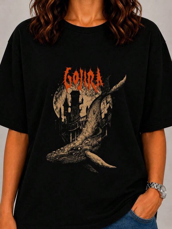 Camiseta GOJIRA BALEIA 100% Algodão Unissex Masculino Feminino Metal Progressivo Groove Metal França PP AO G2