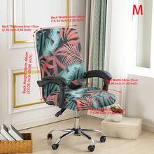 1pc Printed Office Chair Cover, Minimalist Style Chair Cover, Suitable For Office, Study, Living Room, Printed Office Zipper Chair Cover - Multicolor - View 11