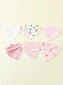 Infant Bib Plain Weave Fine Cotton Gauze Teething Drool Cloth Triangular Bib, Pure Cotton Soft Breathable Absorbent Comfortable, Triangle Drool Bib, Snap Button Adjustable, Baby Bib Stain-Resistant Easy To Clean Suitable For Baby Boys And Girls - Multicolor - View 23