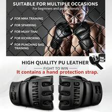 FIVING MMA Boxing Gloves PU Leather Shock Absorb Training Gloves For Sparring Muay Thai Kickboxing Punching Bag, With 4.5M Hand Wraps Included For Men Women Beginners Professionals - Multicolor - View 7