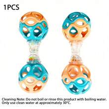 1 Buah Mainan Kerincingan Bayi Gaya Dumbbell, Mainan Genggam Sensorik Bayi Bola Ganda Berongga dengan Manik Warna-warni di Dalam, Mainan Latihan Menggenggam untuk Perkembangan Dini, Hadiah Bayi Baru Lahir, Shower Bayi, Ulang Tahun dan Hari Raya - MultiWarna - View 12