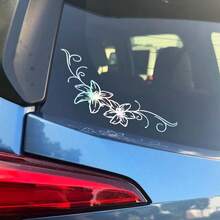 1 Pc Lily Flower Vinyl Car Decal, Cute Y2K Floral Sticker For Car Window Bumper Helmet, Easy To Apply - A - View 3