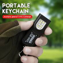 1pc/3pcs/5pcs Strong EDC LED Keychain Flashlight, Rechargeable Hanging Portable Flashlight, Waterproof Keychain, Camping Hiking Pocket Light - Style a - View 9