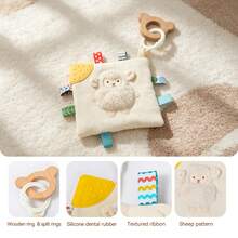 Newborn Commemorative Rattle, Cute Shaped Baby Grip Rattle Toy, Infant Grip Training Toy, Newborn Gift, Full Moon Commemorative Gift, Early Education Sheep Anti-Tear Toy, Baby Hand-Eye Coordination Tactile Toy, Multi-Function Sensory Toy, Christmas Halloween Gift, Soft And Easy To Grip, Fluffy Comfort Blanket Rattle Set - Multicolor - View 6