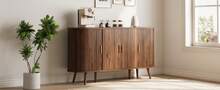 Sideboard With Sliding Doors - Walnut And Groove Design - Walnut - View 9