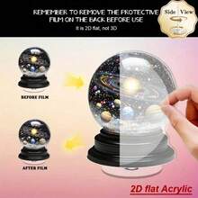 1件裝旋轉太陽系水晶雪花球 2D平面壓克力桌面裝飾品，附旋轉機構，太陽與行星設計，適用居家/辦公室裝飾，天文主題禮物，適合太空愛好者 - 多款 - 查看 5