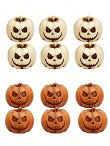 12/6/1pc Resin Pumpkin Decor, Mini Pumpkin Decor, Artificial Mini Pumpkin Decor, Perfect For Halloween Party, Home Garden Decor Crafts, Table Centerpiece And Party, Outdoor Garden Decor, Fan, Room Decor, Teacher Gift, Wedding Decor, Holiday Accessory, Garden Furniture, Garden, DIY, Bedroom Decor, Kitchen Decor, Dorm Essentials, Storage Room, Travel Essentials, Bachelorette Party Supplies, Desk Accessories, Home Decor - Multicolor - View 11