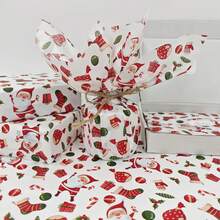 60/30/10 Sheets Santa Claus And Christmas Gift Pattern Tissue Paper, Santa Claus, Christmas Gift, Christmas Stocking, String Lights, Christmas Leaf - 19.69in*13.78in, Handmade Wrapping Paper, Fragile Item Protection, Gift Box Filler - Christmas Stocking - View 4