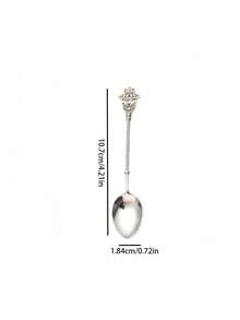 2pcs/6pcs/8pcs Vintage Coffee Spoon Ice Cream Spoon Jam Spoon Palm Dessert Cake Small Spoon - Multicolor - View 6