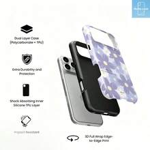 HoBa case 1 Pc The 2D Flat Pattern 2-In-1 Soft Film Full Coverage Phone Hard Case, Suitable For Galaxy A23/A24/A25/A32/33/S25, Suitable For Apple 7/8/11/12/13/14/14Plus/15/15Plus/16/16Plus/7/8Plus/17/17Pro,Korean Stylish & Interesting Phone Case,Elegant Design Suitable For Both Men And Women, Ideal Gift For Girlfriend On Easter, Spring, Birthday - Mixed Color 2 - View 2
