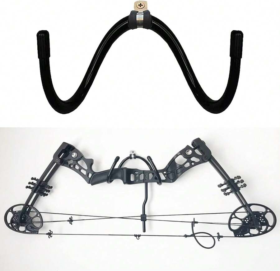 Pmsanzay Bow Wall Storage Display Rack - Hanger Hooks Wall Mount, Rubber Protection, Holds Up To 20 Lbs - White - View 1