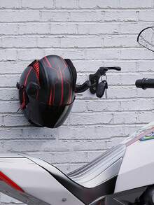 1PC Wall-Mounted Motorcycle Helmet Hook, Heavy-Duty Load-Bearing Electric Scooter Full Helmet Half Helmet Wall Hook, Built-In Small Hook For Keys, Motorcycle Helmet Storage Bracket - A - View 2