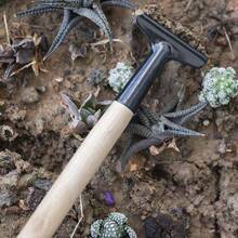 3 PiecesFloral Soil Gardening Tool Set, Portable Garden Planting Tools With Shovel And Rake, Multi-Functional For Loosening Soil, Transplanting And Tilling, Comfortable Solid Wood Handle, Lightweight And Easy To Store - Black - View 6