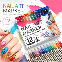 New Nail Art Markers 12 Colors/4 Colors Pack, Classic Nail Art Makeup Colors, Nail Art Painting Pens, DIY Painting Graffiti Nail Art Outlining Highlighting Pens, Nail Art Markers, ABS Makeup Marker Set, Suitable For Painting On Various Surfaces - Multicolor - View 18