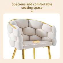 Beige Velvet Armchair - Modern Style - Beige - View 9