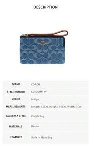 Coach Printed Women's Coin Purse Clutch Bag CDF26IMTYV - 靛藍色CDF26IMTYV - 查看 8