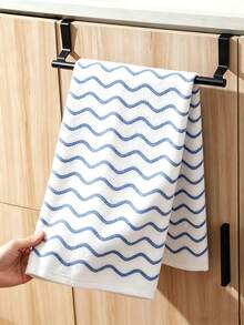 No Drill Single Bar Towel Rack, Cabinet Door Hanging Holder, Kitchen Storage Organizer - Multicolor - View 7